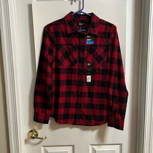 Youth boys size large new with tags red/black flannel shirt.